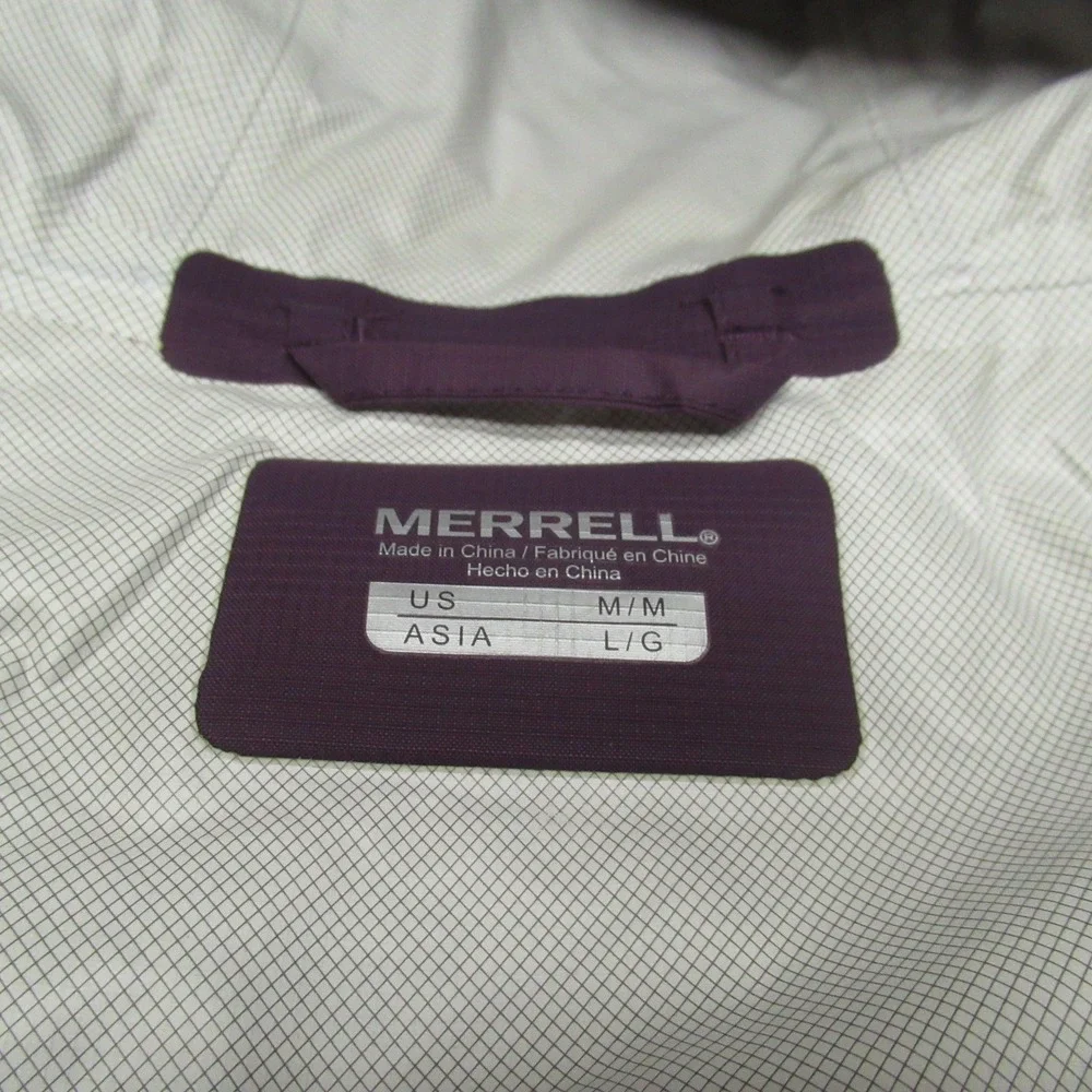 Merrell Jacket Womens Medium Purple Fallon Lightweight Hooded Wind Rain Full Zip